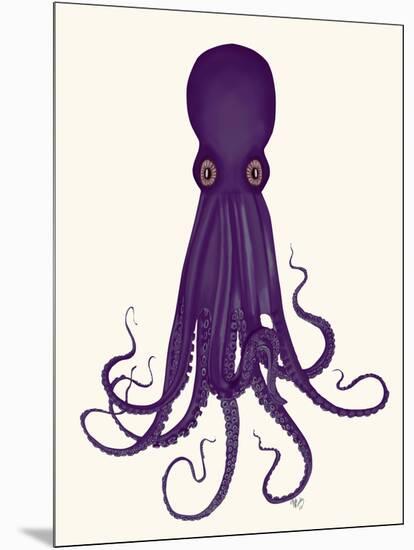 Octopus 8, Purple-Fab Funky-Mounted Art Print