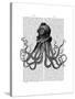 Octopus and Diving Helmet-Fab Funky-Stretched Canvas