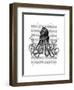 Octopus and Diving Helmet-Fab Funky-Framed Art Print