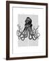 Octopus and Diving Helmet-Fab Funky-Framed Art Print