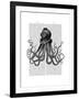 Octopus and Diving Helmet-Fab Funky-Framed Art Print