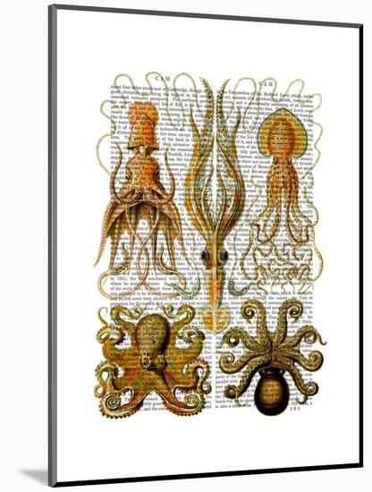 Octopus and squid-Fab Funky-Mounted Art Print