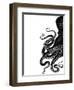 Octopus Black and White a-Fab Funky-Framed Art Print