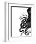 Octopus Black and White a-Fab Funky-Framed Art Print