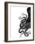 Octopus Black and White a-Fab Funky-Framed Art Print