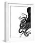 Octopus Black and White a-Fab Funky-Framed Art Print