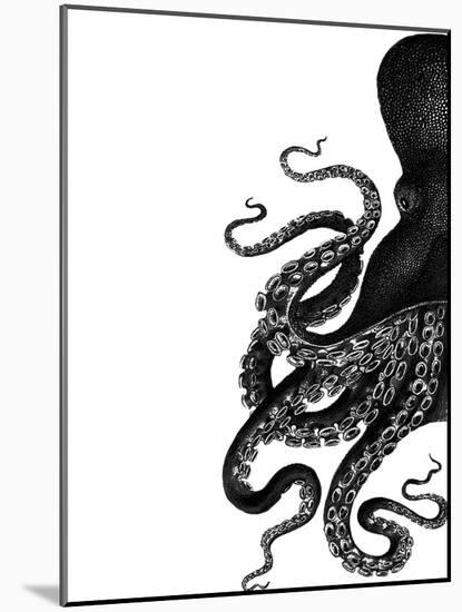 Octopus Black and White a-Fab Funky-Mounted Art Print