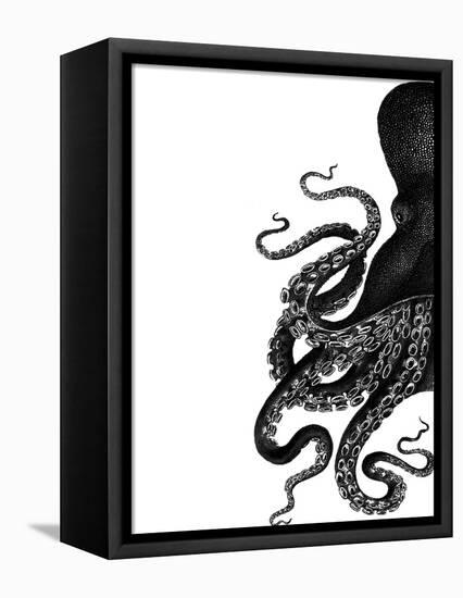 Octopus Black and White a-Fab Funky-Framed Stretched Canvas