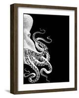 Octopus Black and White b-Fab Funky-Framed Art Print