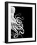 Octopus Black and White b-Fab Funky-Framed Art Print