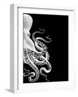 Octopus Black and White b-Fab Funky-Framed Art Print