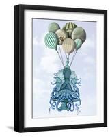 Octopus Cage and Balloons-Fab Funky-Framed Art Print