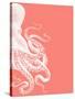Octopus Coral and Cream b-Fab Funky-Stretched Canvas