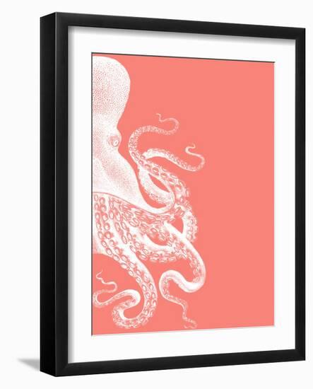 Octopus Coral and Cream b-Fab Funky-Framed Art Print