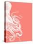 Octopus Coral and Cream b-Fab Funky-Stretched Canvas