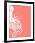 Octopus Coral and Cream b-Fab Funky-Framed Art Print