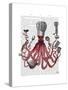 Octopus Fabulous French Chef-Fab Funky-Stretched Canvas