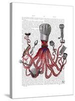 Octopus Fabulous French Chef-Fab Funky-Stretched Canvas