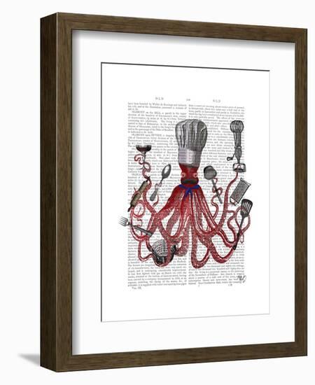 Octopus Fabulous French Chef-Fab Funky-Framed Art Print