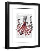 Octopus Fabulous French Chef-Fab Funky-Framed Art Print