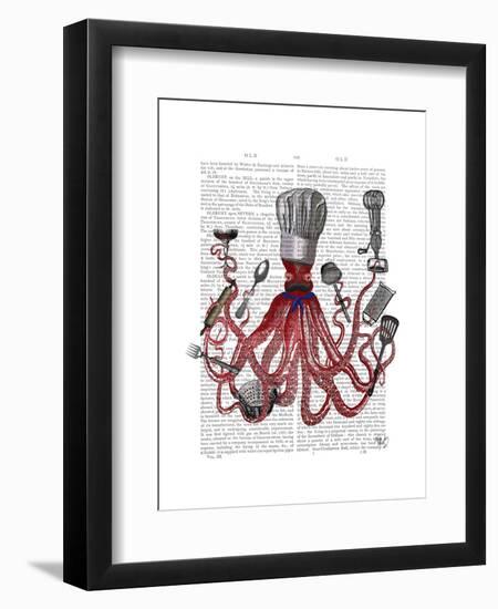 Octopus Fabulous French Chef-Fab Funky-Framed Art Print