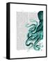 Octopus Green Half-Fab Funky-Framed Stretched Canvas