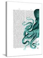 Octopus Green Half-Fab Funky-Stretched Canvas