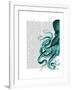 Octopus Green Half-Fab Funky-Framed Art Print