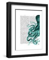 Octopus Green Half-Fab Funky-Framed Art Print