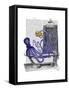 Octopus in Bath-Fab Funky-Framed Stretched Canvas