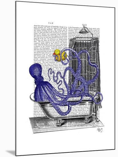 Octopus in Bath-Fab Funky-Mounted Art Print