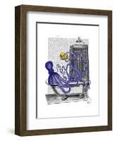 Octopus in Bath-Fab Funky-Framed Art Print