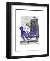 Octopus in Bath-Fab Funky-Framed Art Print