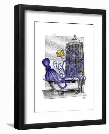 Octopus in Bath-Fab Funky-Framed Art Print