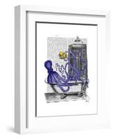 Octopus in Bath-Fab Funky-Framed Art Print