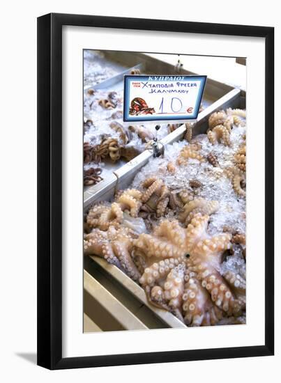 Octopus in the Market, Kalymnos, Dodecanese, Greek Islands, Greece, Europe-Neil Farrin-Framed Photographic Print