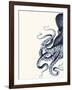 Octopus Indigo Blue and Cream a-Fab Funky-Framed Art Print