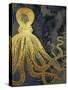 Octopus Ink Gold & Blue I-Christine Zalewski-Stretched Canvas