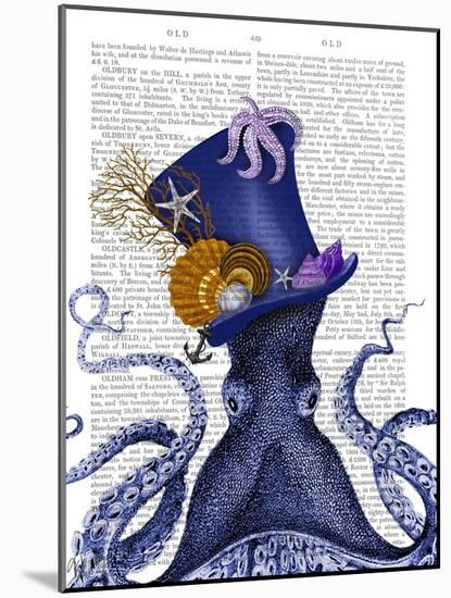 Octopus Nautical Hat-Fab Funky-Mounted Art Print