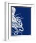 Octopus Navy Blue and Cream b-Fab Funky-Framed Art Print