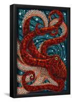 Octopus - Paper Mosaic-null-Framed Poster