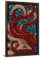 Octopus - Paper Mosaic-Lantern Press-Framed Art Print