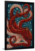 Octopus - Paper Mosaic-Lantern Press-Framed Art Print