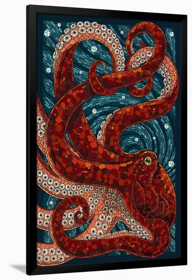 Octopus - Paper Mosaic-Lantern Press-Framed Art Print