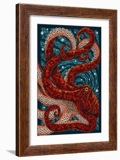 Octopus - Paper Mosaic-Lantern Press-Framed Art Print