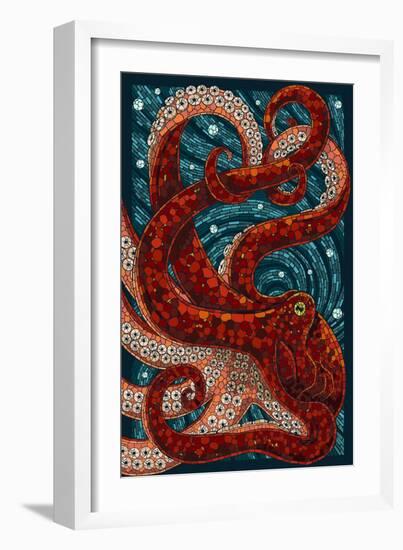 Octopus - Paper Mosaic-Lantern Press-Framed Art Print