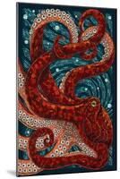 Octopus - Paper Mosaic-Lantern Press-Mounted Art Print