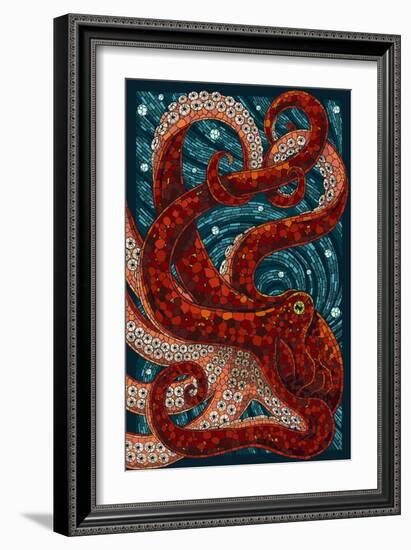 Octopus - Paper Mosaic-Lantern Press-Framed Art Print