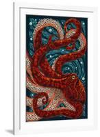 Octopus - Paper Mosaic-Lantern Press-Framed Art Print