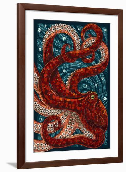 Octopus - Paper Mosaic-Lantern Press-Framed Art Print